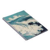 Antiek Japanse Blue Waves Ocean Print Notitieboek (Rechterzijde)