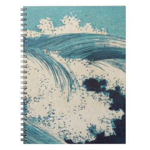 Antiek Japanse Blue Waves Ocean Print Notitieboek