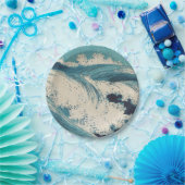 Antiek Japanse Blue Waves Ocean Print Papieren Bordje (Feest)