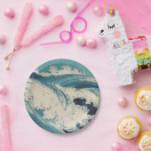 Antiek Japanse Blue Waves Ocean Print Papieren Bordje (Feest)