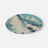 Antiek Japanse Blue Waves Ocean Print Papieren Bordje (Gekanteld)