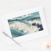 Antiek Japanse Blue Waves Ocean Print Rechthoekige Sticker (Envelop)
