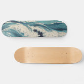 Antiek Japanse Blue Waves Ocean Print Skateboard (Horizontaal)