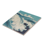Antiek Japanse Blue Waves Ocean Print Tegeltje (Zijkant)