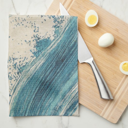 Antiek Japanse Blue Waves Ocean Print Theedoek (Quarter Fold)