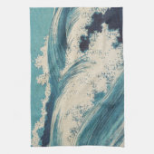 Antiek Japanse Blue Waves Ocean Print Theedoek (Verticaal)