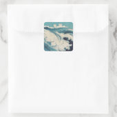 Antiek Japanse Blue Waves Ocean Print Vierkante Sticker (Tas)