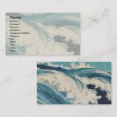 Antiek Japanse Blue Waves Ocean Print Visitekaartje (Voorkant / Achterkant)