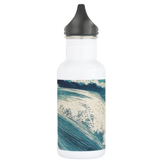 Antiek Japanse Blue Waves Ocean Print Waterfles (Links)