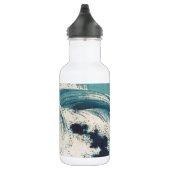Antiek Japanse Blue Waves Ocean Print Waterfles (Rechts)
