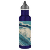 Antiek Japanse Blue Waves Ocean Print Waterfles (Links)