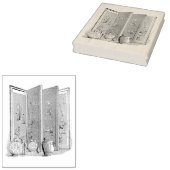 Antiek Japanse kamer Divider Rubber Kunststempel Rubberstempel (Gestempeld)