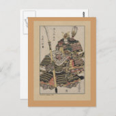 Antiek Japanse Samurai Art Briefkaart (Voorkant / Achterkant)