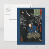 Antiek Japanse Samurai Art Briefkaart (Voorkant / Achterkant)