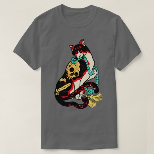 Antiek Japanse Woodblock printplaat met ventilator T-shirt (Design voorkant)