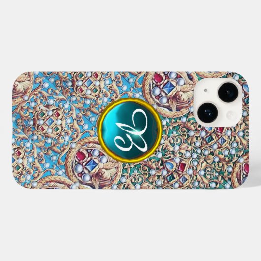 ANTIEK JEWELS, GEMSTONES, PEARLS, ANGELS MONOGRAM Case-Mate iPhone CASE (Achterkant (horizontaal))