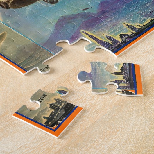 ANTIEK JONGE LEZER BOEK HOESJES LEGPUZZEL (Zijkant)