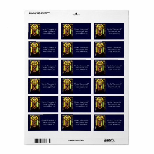 Antiek Jukebox Etiket (Full Sheet)