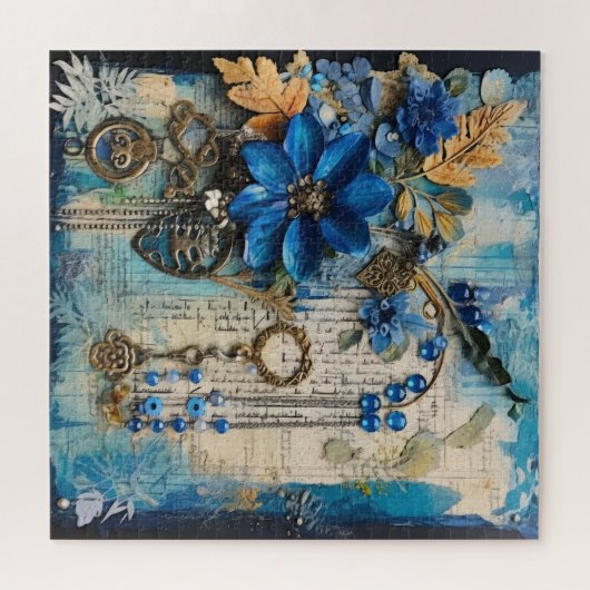 Antiek junk papier puzzel legpuzzel (Horizontaal)