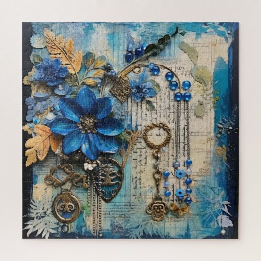 Antiek junk papier puzzel legpuzzel (Verticaal)