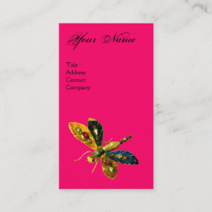 ANTIEK JUWEEL LIBELLE MONOGRAAF ;Zwart Fuchsia Visitekaartje