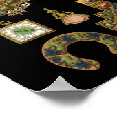 Antiek juwelen  illustraties Faux Ca Poster (Hoek)