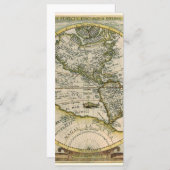 Antiek kaart, 1596, Amerika Sive Novus Orbis (Voorkant / Achterkant)