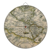 Antiek kaart, 1596, Amerika Sive Novus Orbis Dartbord (Voorkant)