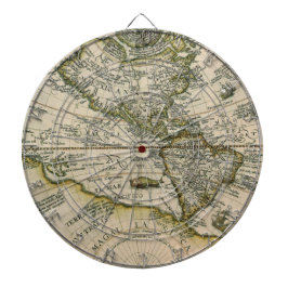 Antiek kaart, 1596, Amerika Sive Novus Orbis Dartbord