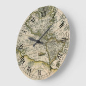 Antiek kaart, 1596, Amerika Sive Novus Orbis Grote Klok (Hoek)