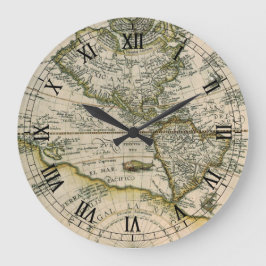 Antiek kaart, 1596, Amerika Sive Novus Orbis Grote Klok