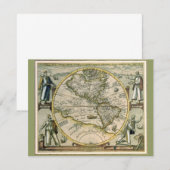 Antiek kaart, 1596, Amerika Sive Novus Orbis Kaart (Voorkant / Achterkant)