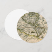 Antiek kaart, 1596, Amerika Sive Novus Orbis Kaart (Voorkant / Achterkant)