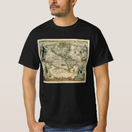 Antiek kaart, 1596, Amerika Sive Novus Orbis T-shirt