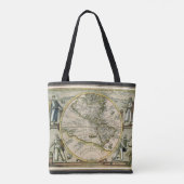 Antiek kaart, 1596, Amerika Sive Novus Orbis Tote Bag (Achterkant)