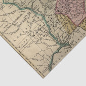 Antiek kaart 1763 Noord-Amerika, herstelde loskopp Tissuepapier (Detail)