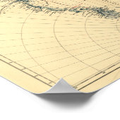 Antiek kaart 1909 van Antarctische expeditie en en Poster (Hoek)