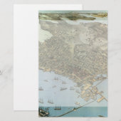 Antiek Kaart Aerial Uitzicht City of Seattle Washi (Voorkant / Achterkant)