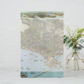 Antiek Kaart Aerial Uitzicht City of Seattle Washi (Staand voorkant)