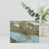 Antiek Kaart Aerial Uitzicht City of Seattle Washi (Staand voorkant)