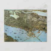 Antiek Kaart Aerial Uitzicht City of Seattle Washi (Voorkant)