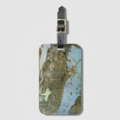 Antiek Kaart Aerial Uitzicht City of Seattle Washi Bagagelabel (Voorkant (verticaal))