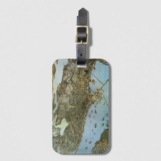 Antiek Kaart Aerial Uitzicht City of Seattle Washi Bagagelabel (Voorkant (verticaal))