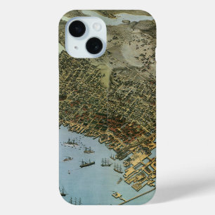 Antiek Kaart Aerial Uitzicht City of Seattle Washi iPhone 15 Case