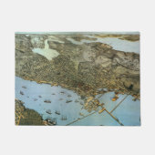 Antiek Kaart Aerial Uitzicht City of Seattle Washi Deurmat (Voorkant)