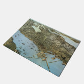 Antiek Kaart Aerial Uitzicht City of Seattle Washi Deurmat (Schuin)