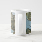 Antiek Kaart Aerial Uitzicht City of Seattle Washi Grote Koffiekop (Achterkant)