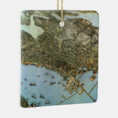 Antiek Kaart Aerial Uitzicht City of Seattle Washi Keramisch Ornament (Rechts)
