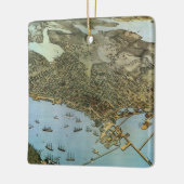 Antiek Kaart Aerial Uitzicht City of Seattle Washi Keramisch Ornament (Links)