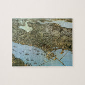 Antiek Kaart Aerial Uitzicht City of Seattle Washi Legpuzzel (Horizontaal)